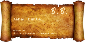 Bakay Bartal névjegykártya